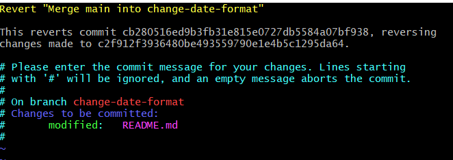 Revert commit message