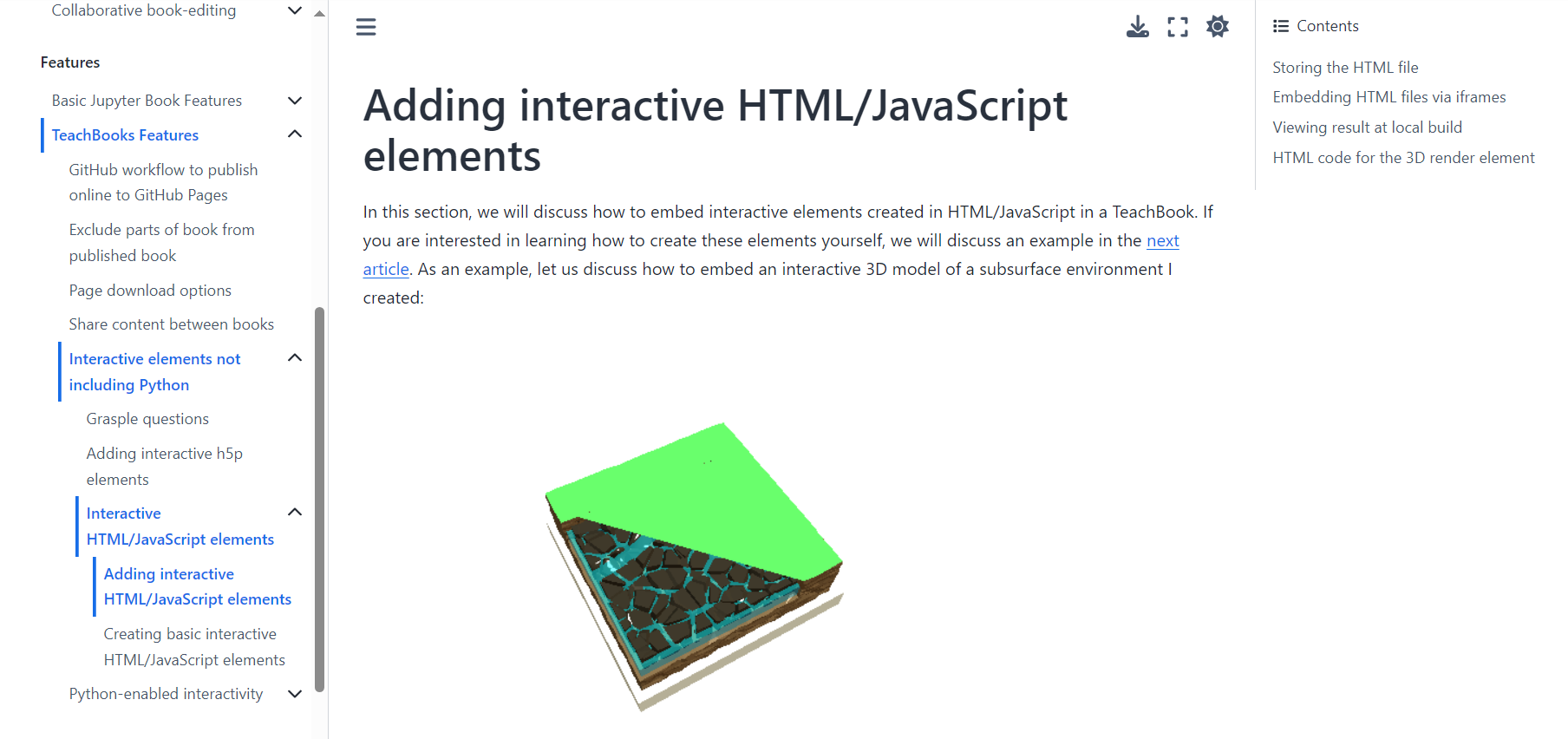 HTML/Javascript elements tutorial in manual